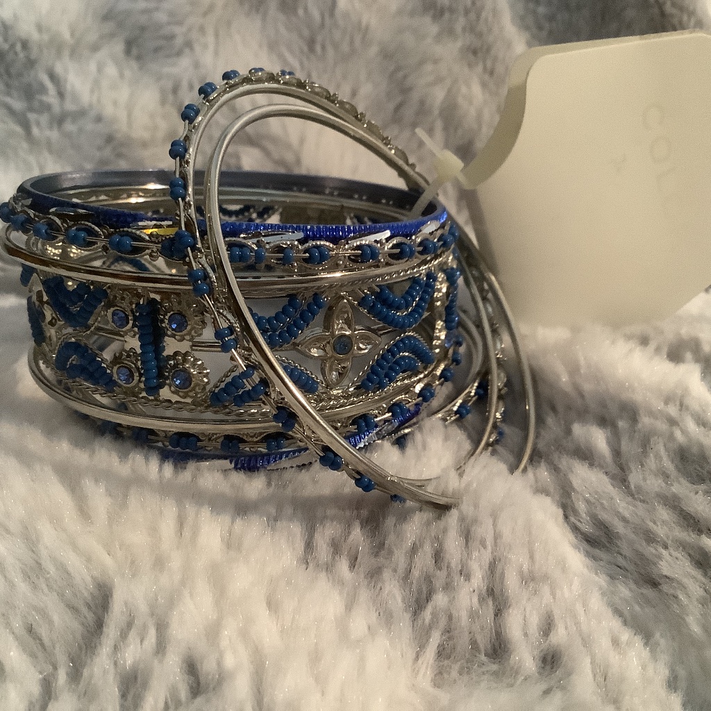 Color Blue Denim Women’s Bangle Bracelets